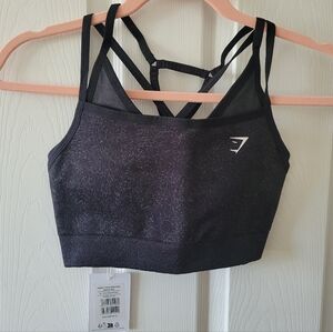 Gymshark Black Strappy Seamless Crop Sports Bra